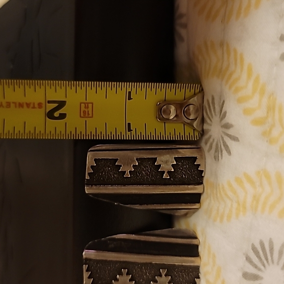 Vintage Navajo Signed Clip Earrings Tommy Singer RARE FIND - Picture 6 of 7